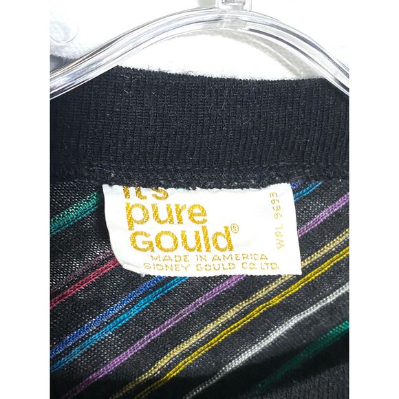 Vintage Its Pure Gould Sidney Gould Sweater Blouse Rainbow Striped Womens Small - Picture 4 of 6
